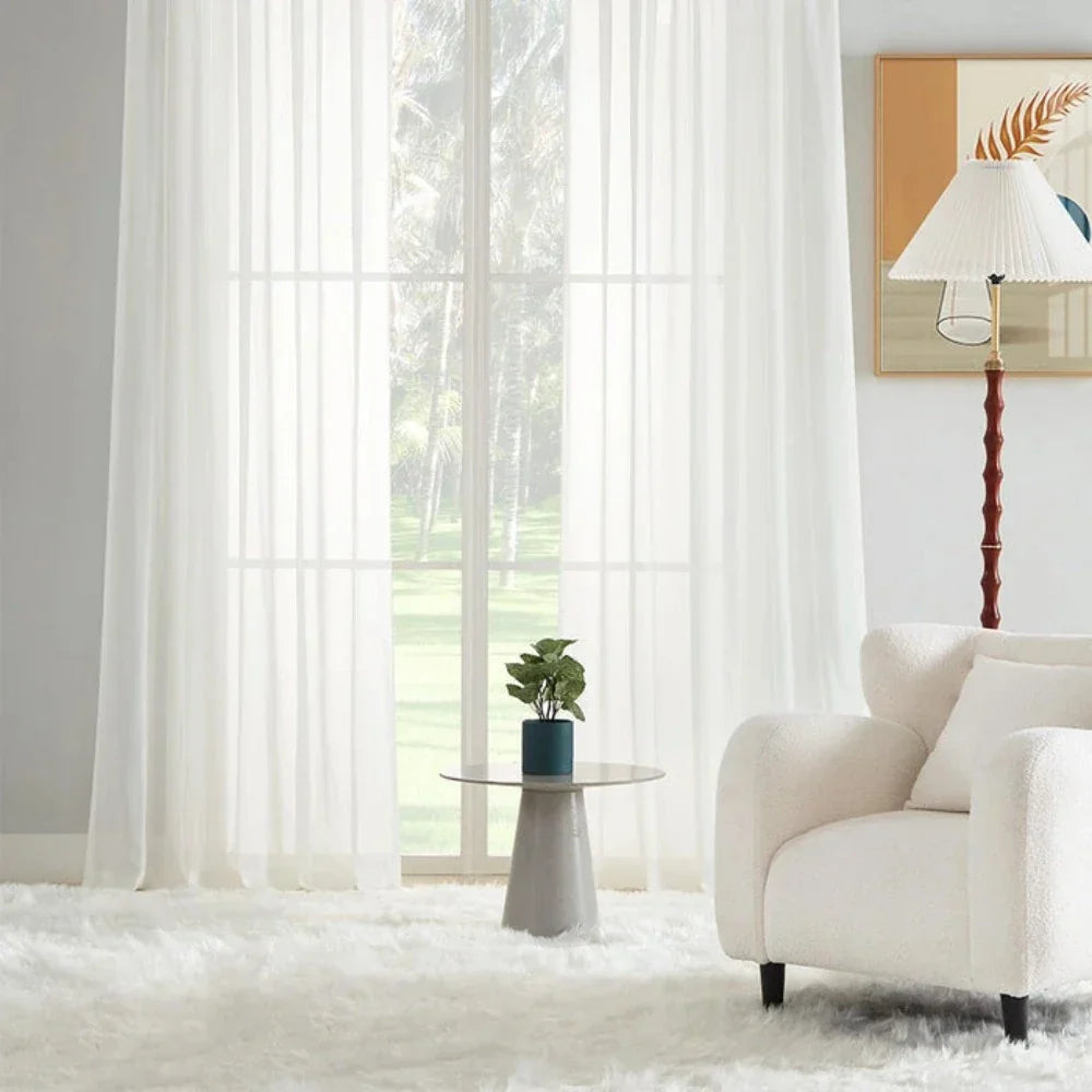 Solid Flame Retardant Sheer Curtains Grommet Tala