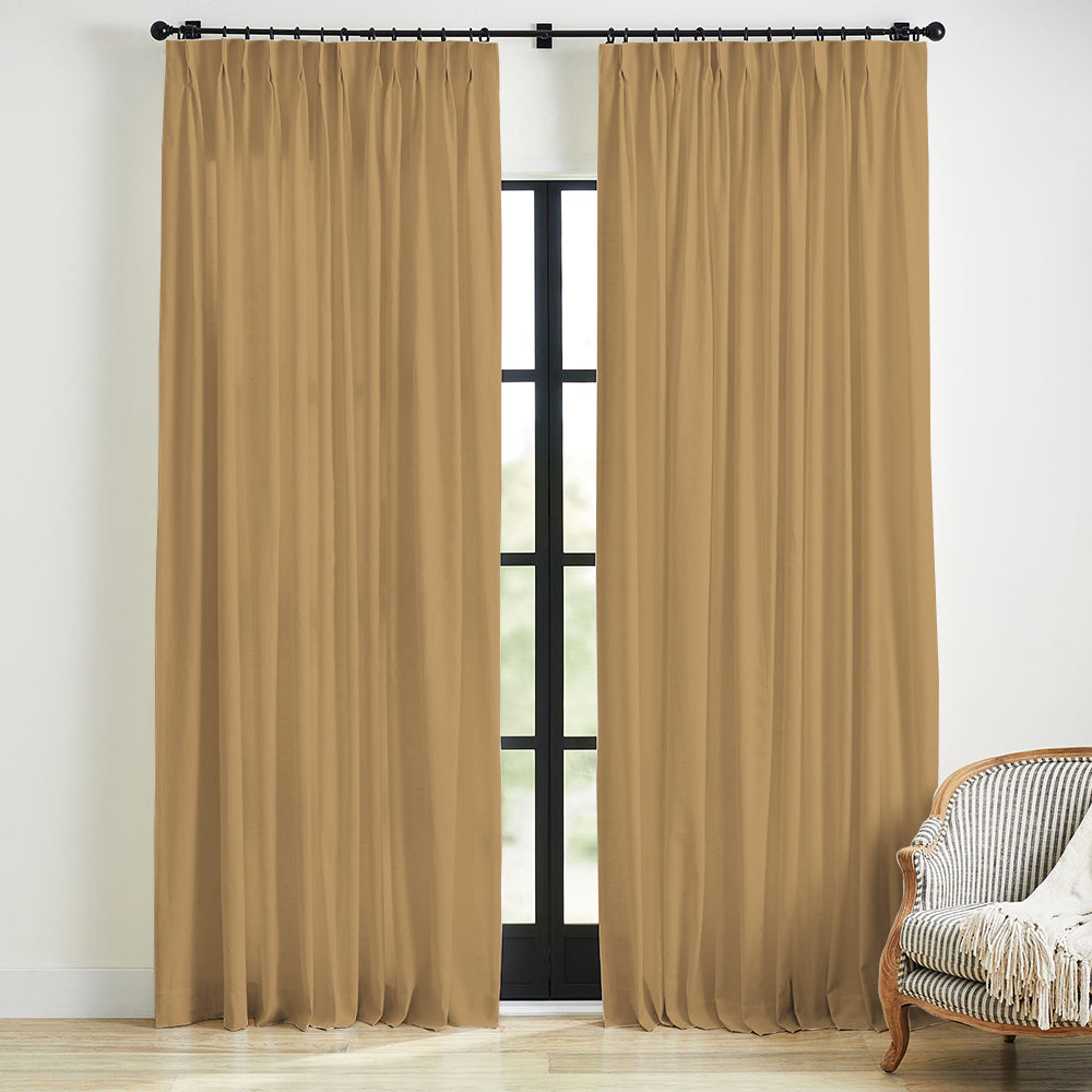 Skyler Linen Blackout Curtain Pleated
