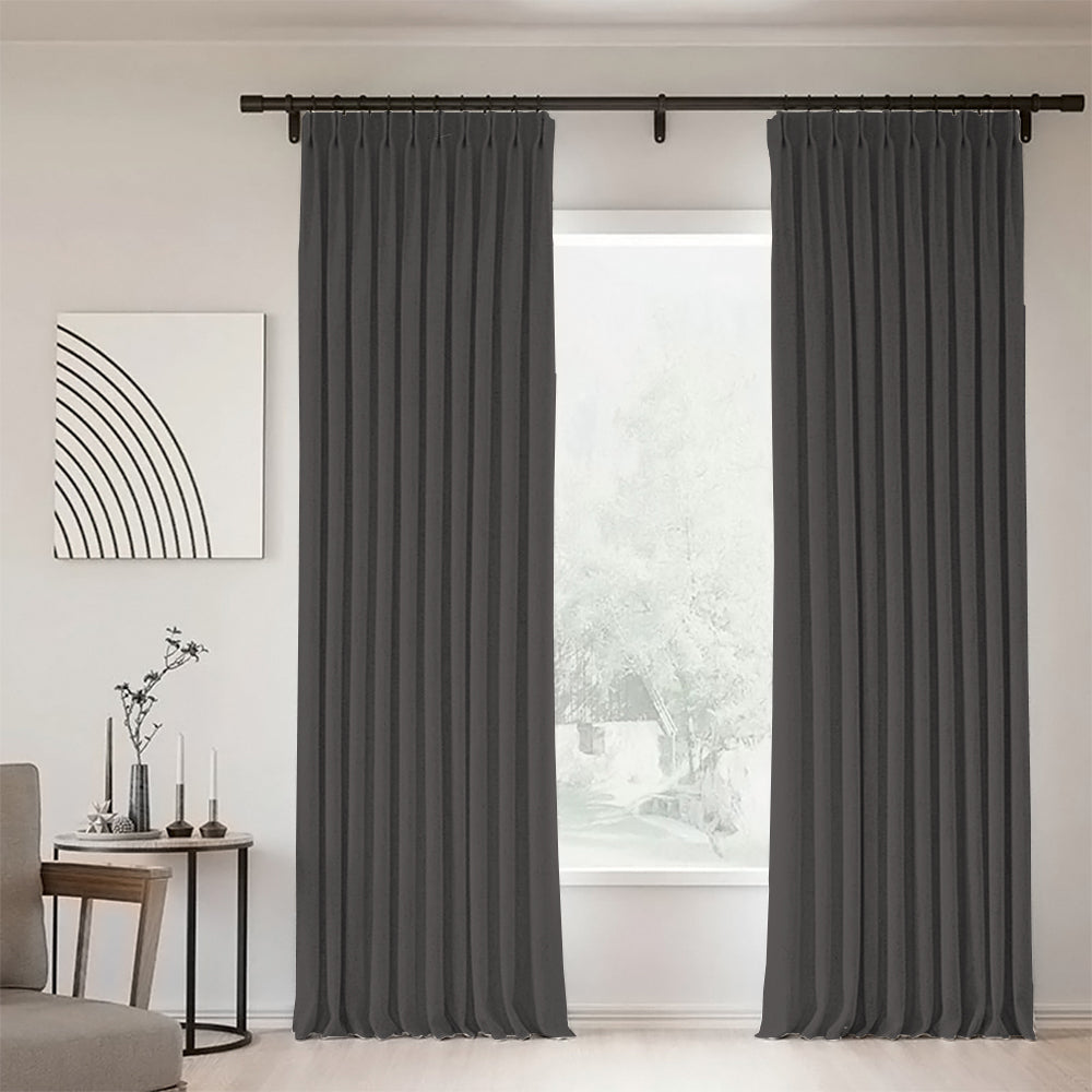 Sunny Linen Blackout Curtain Pleated