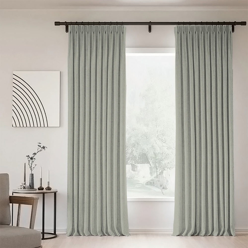Sunny Linen Blackout Curtain Pleated