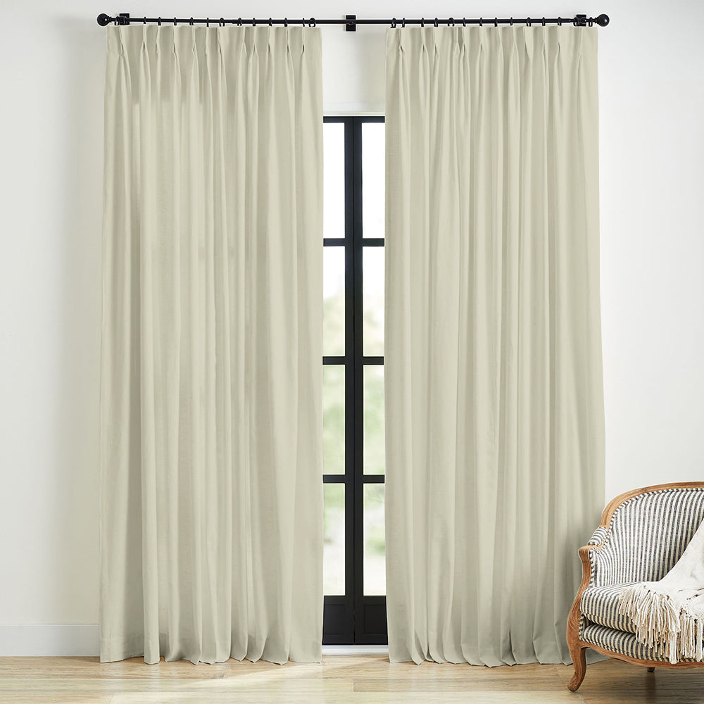 Skyler Linen Blackout Curtain Pleated