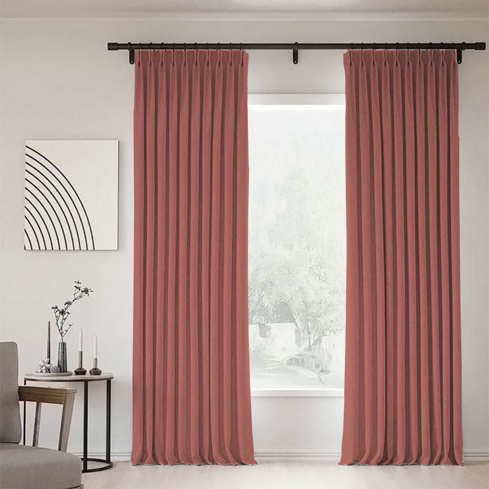 Sunny Linen Blackout Curtain Pleated