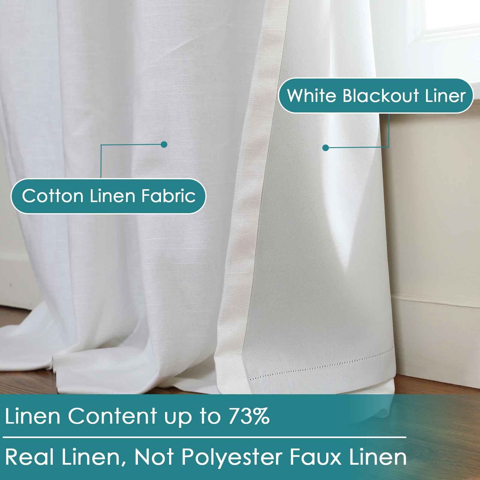 Aira Classic Linen Cotton Curtain Grommet