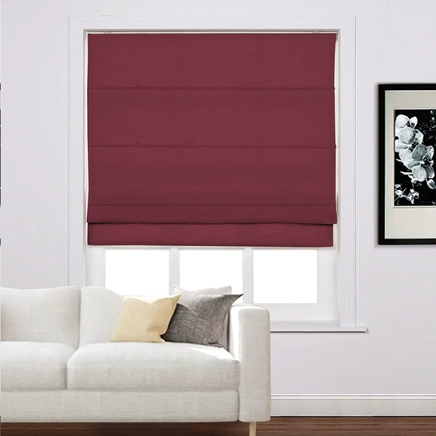 Zoe Linen Roman Shades for Windows Cord Lift