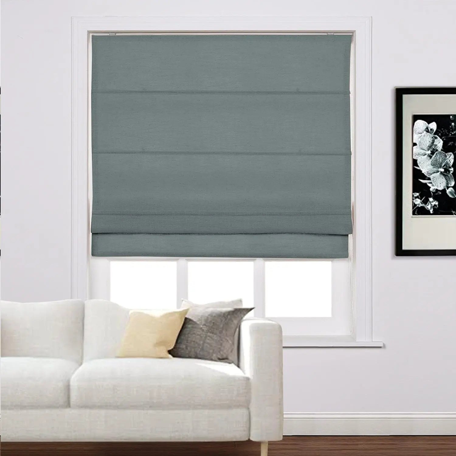 Zoe Linen Roman Shades for Windows Cord Lift