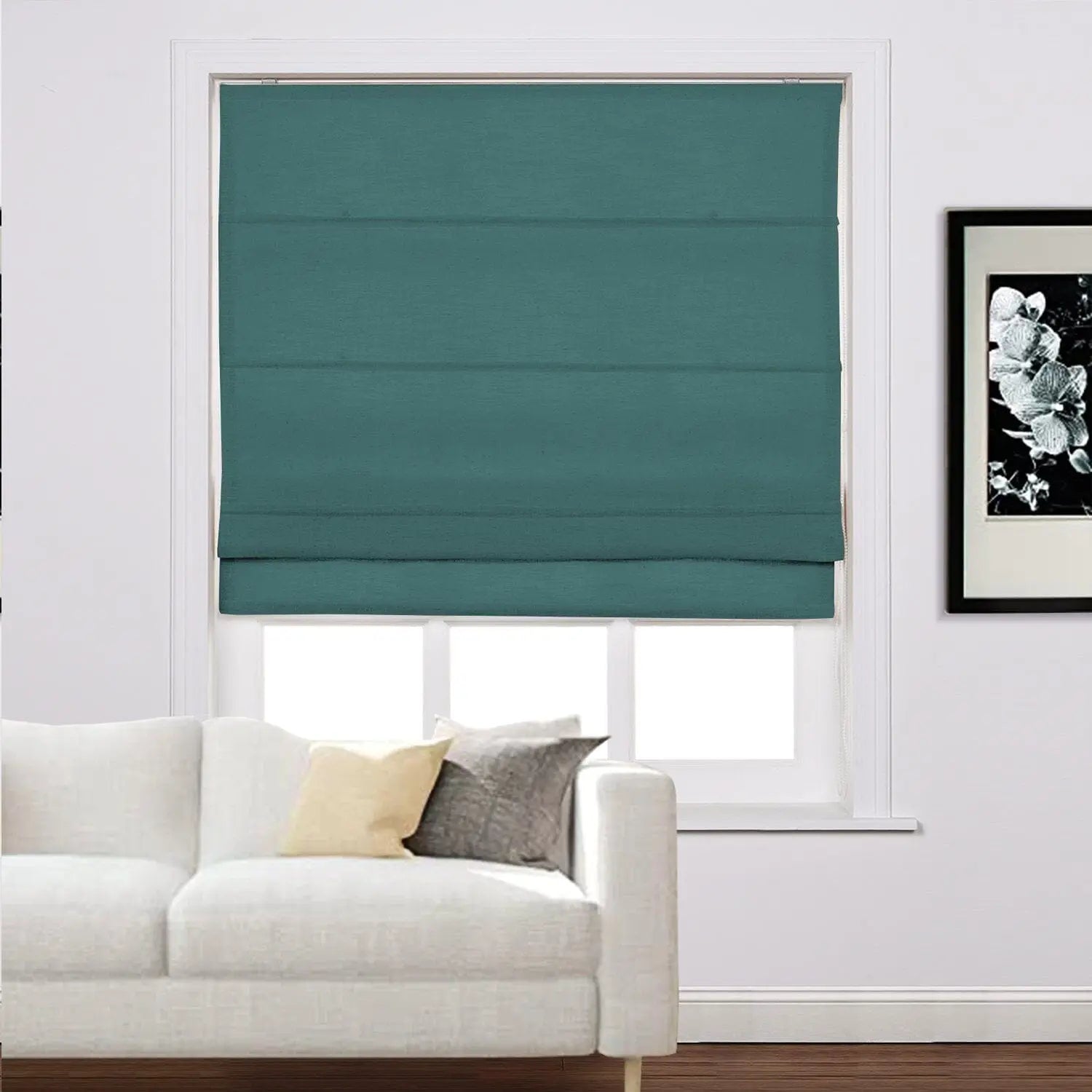 Zoe Linen Roman Shades for Windows Cord Lift