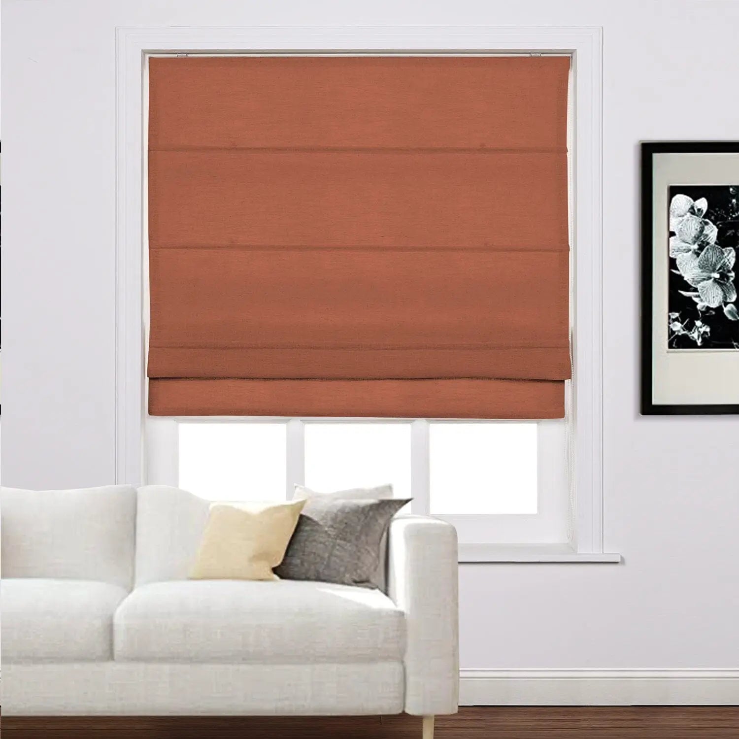 Zoe Linen Roman Shades for Windows Cord Lift