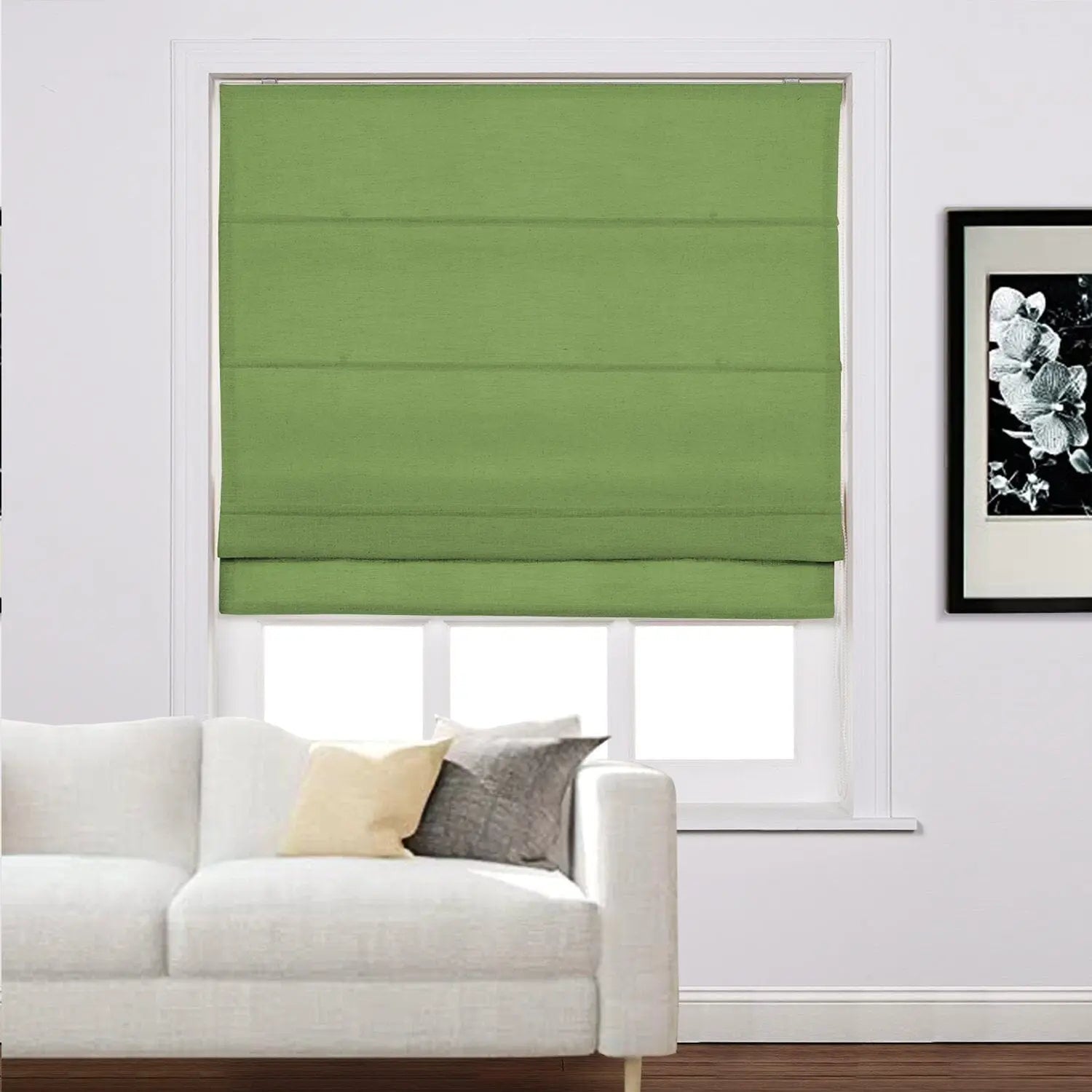 Zoe Linen Roman Shades for Windows Cord Lift