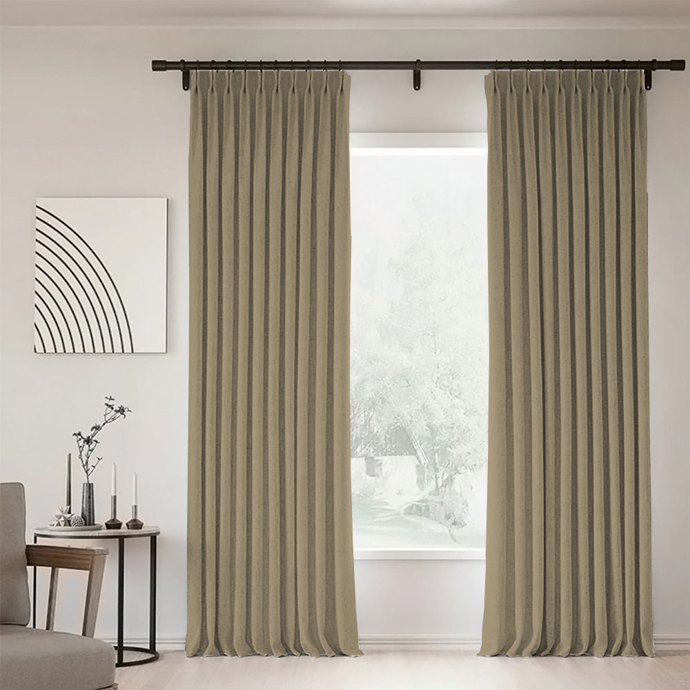 Sunny Linen Blackout Curtain Pleated