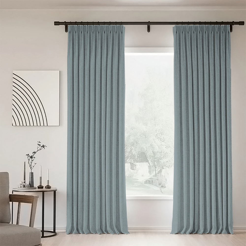 Sunny Linen Blackout Curtain Pleated