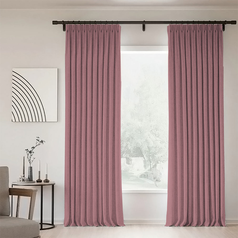 Sunny Linen Blackout Curtain Pleated