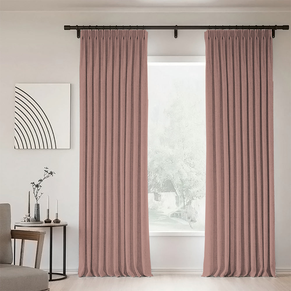 Sunny Linen Blackout Curtain Pleated