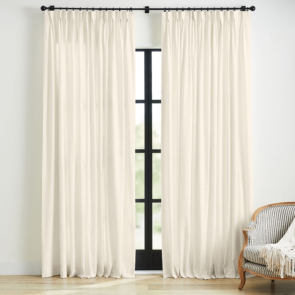 Skyler Linen Blackout Curtain Pleated
