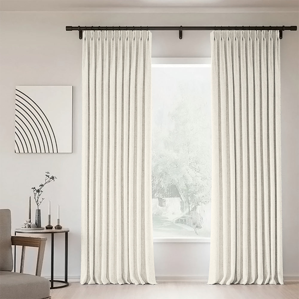 Sunny Linen Blackout Curtain Pleated