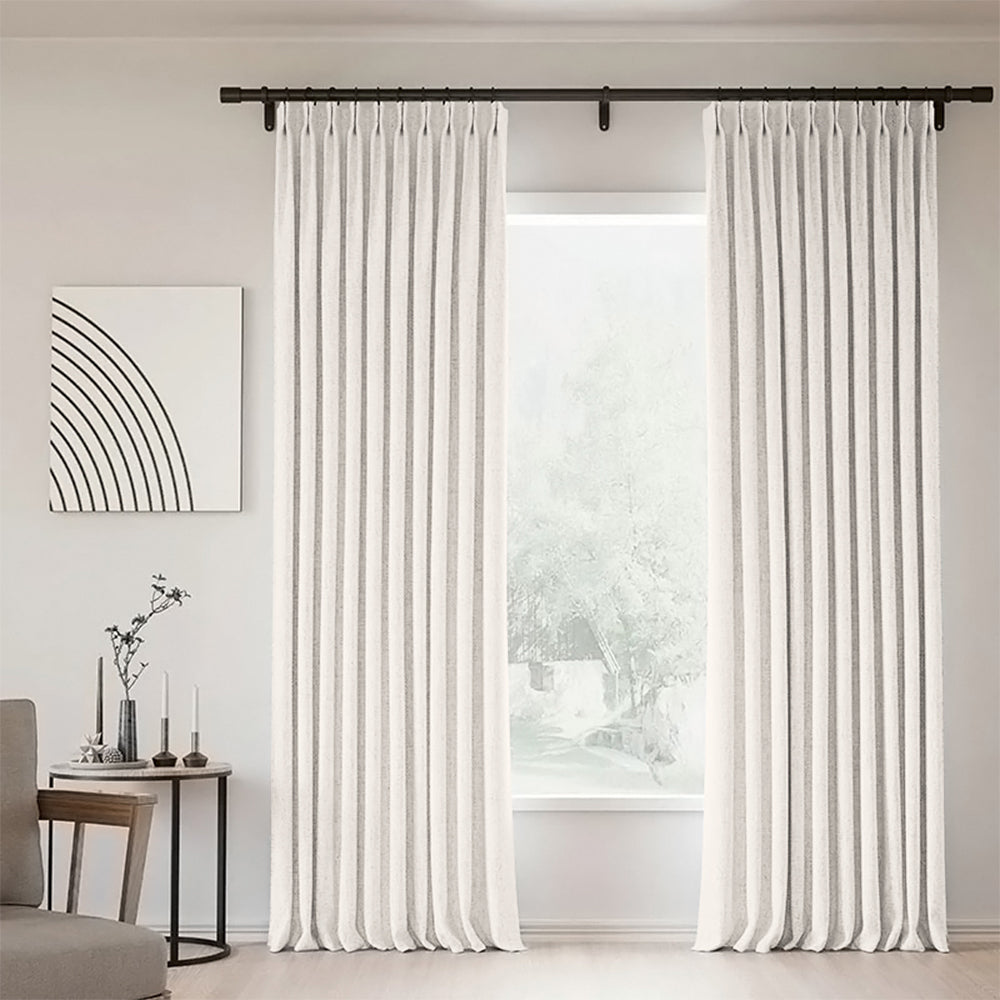 Sunny Linen Blackout Curtain Pleated