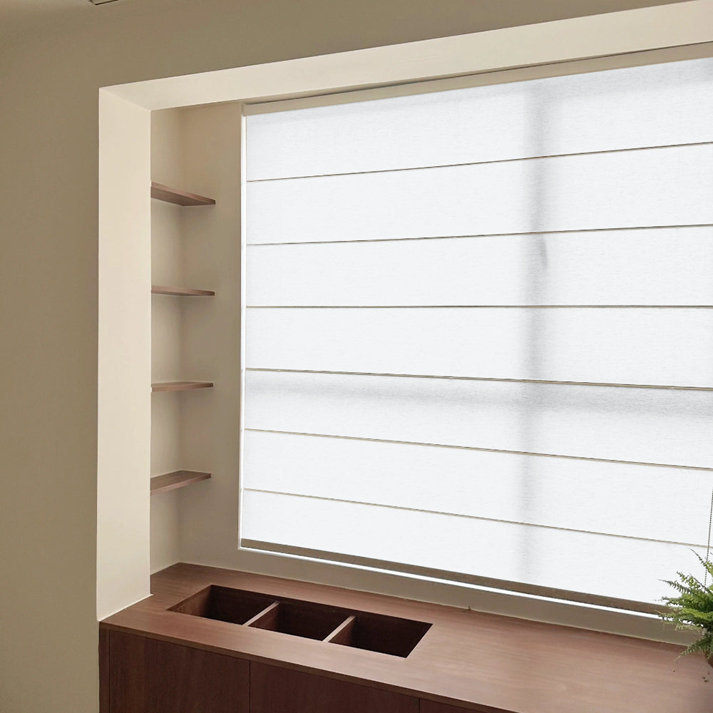 Glow White Sheer Roman Shades Cordless/Corded