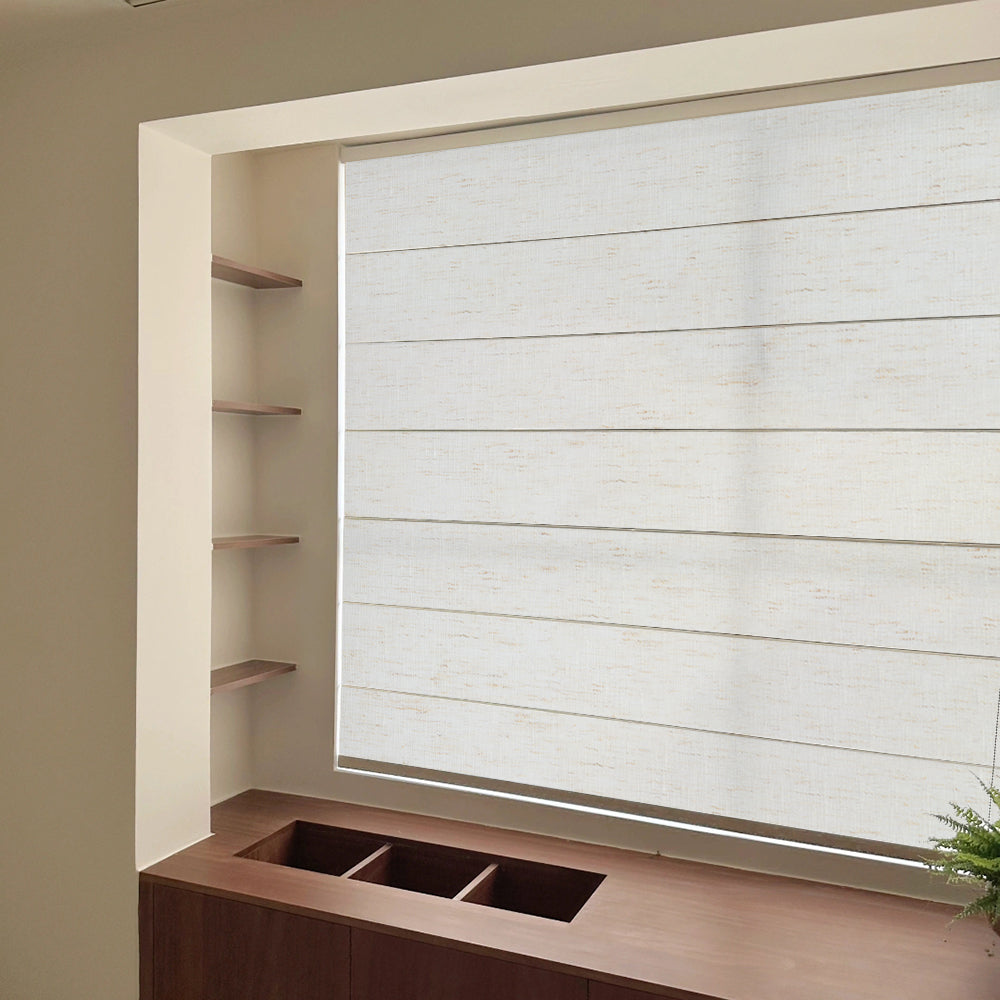 Mist White Sheer Roman Shades Cordless/Corded
