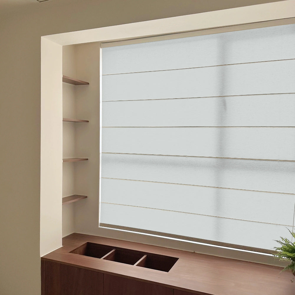 Frost White Sheer Roman Shades Cordless/Corded